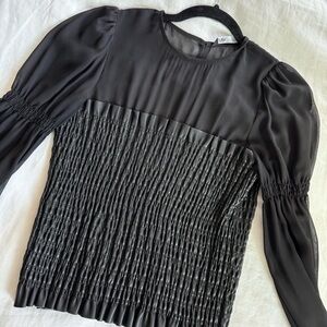 Zara Long Sleeve Smocked Blouse